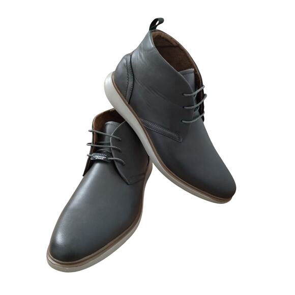 Jaxson Mens size 10½ Grey Laceup Memory‎ Foam Chelsea Boot Grungecore Casual main image 7
